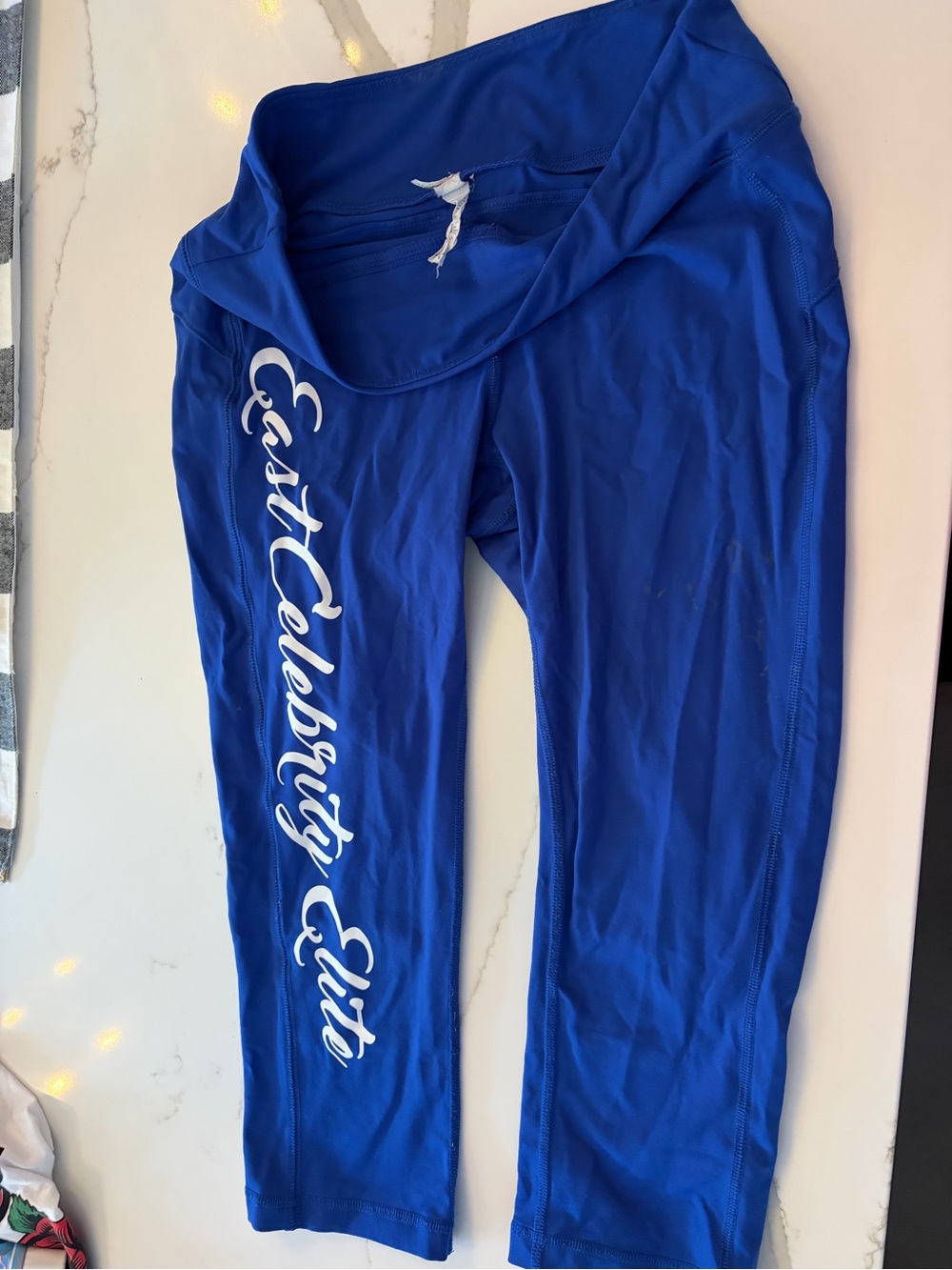 Kids medium Blue Active Leggings with Script Logo